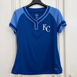 Kansas City Royals Majestic Blue 2 Button MLB Baseball Cool Base Jersey Women XL